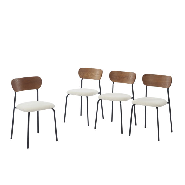 Corrigan Studio® Set of 4 Riddhi corduroy and metal stacking chairs